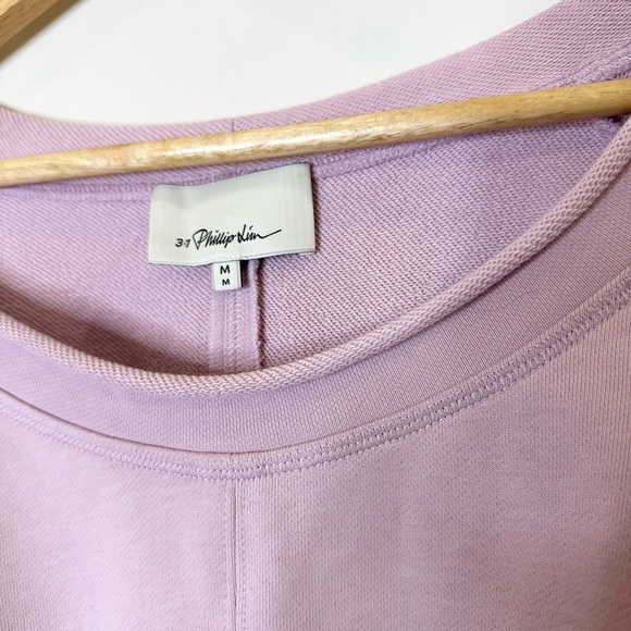 3.1 Phillip Lim Shirred Ballerina Neck Crop Top Lilac Designer - Picture 3 of 8